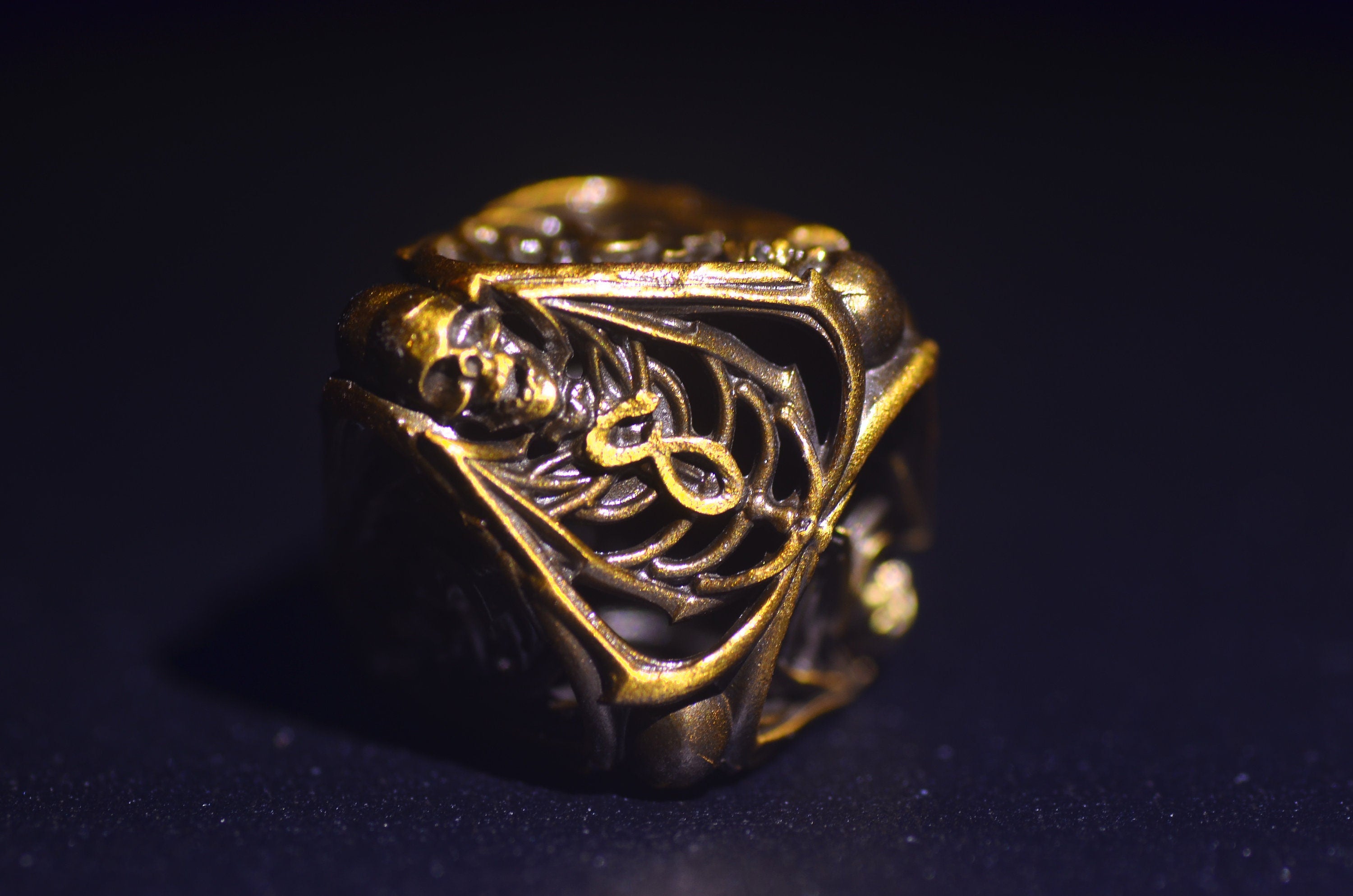 Necromancer's Delight Dice Set - Metal Skull Skeleton for DND RPG