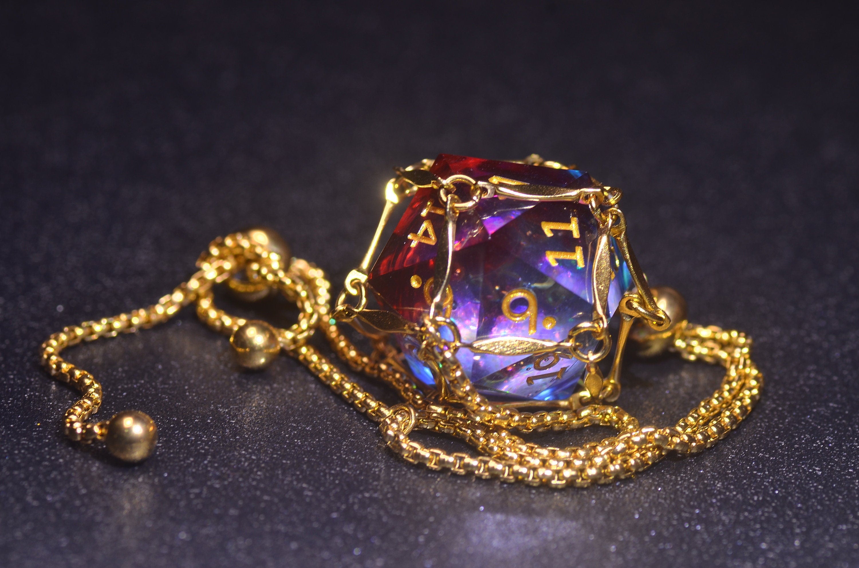 Dice cage Necklace, D20 Dice Necklace ,18k gold plated cage necklace,d20 pendant,DND BraceletValentine's Day DND jewelry Gift