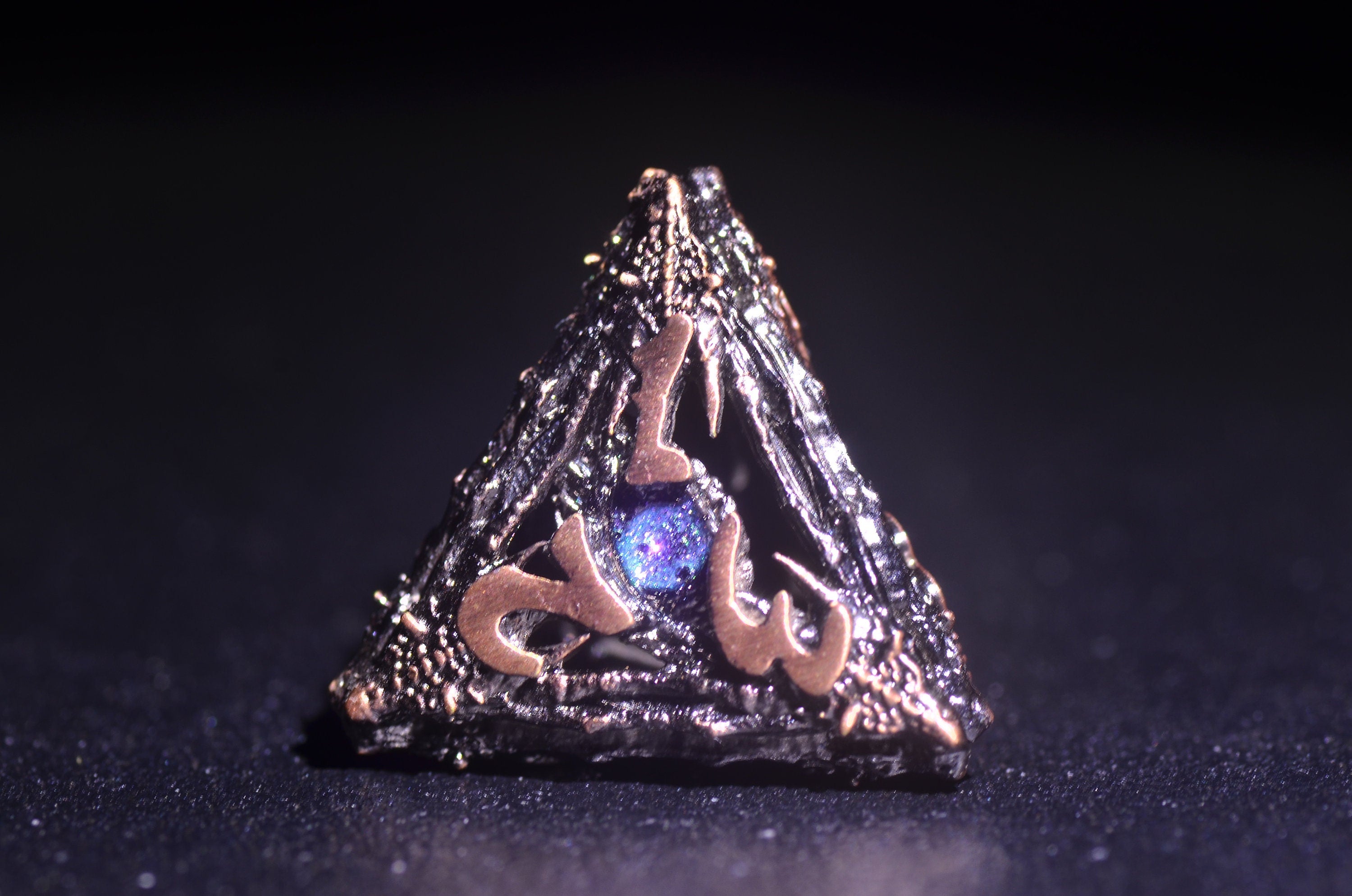 Sapphire Devil's Eye Dice, mindflayer dice dnd,hollow DND dice,Metal Dice,Dungeons and Dragons polyhedral dice set