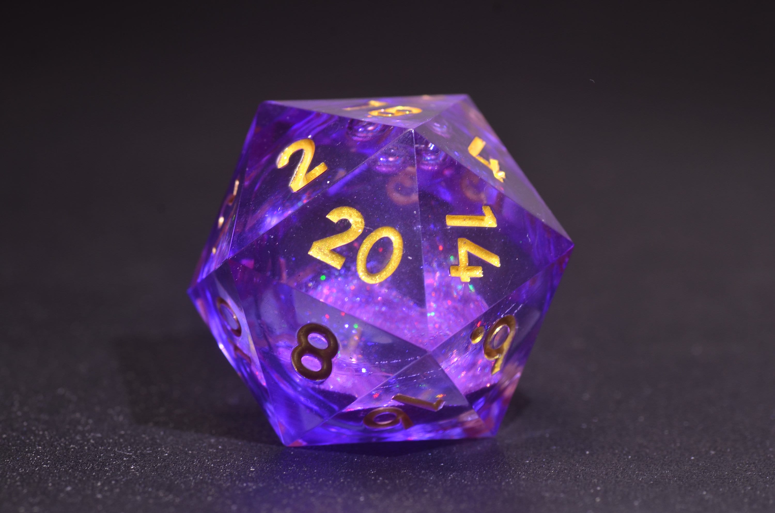 55mm 35mm Giant Dice,Purple Liquid Core D20 Dice ,Oversized D20 ,Sharp Edge resin dice,Dungeons and Dragons Polyhedral RPG Dice