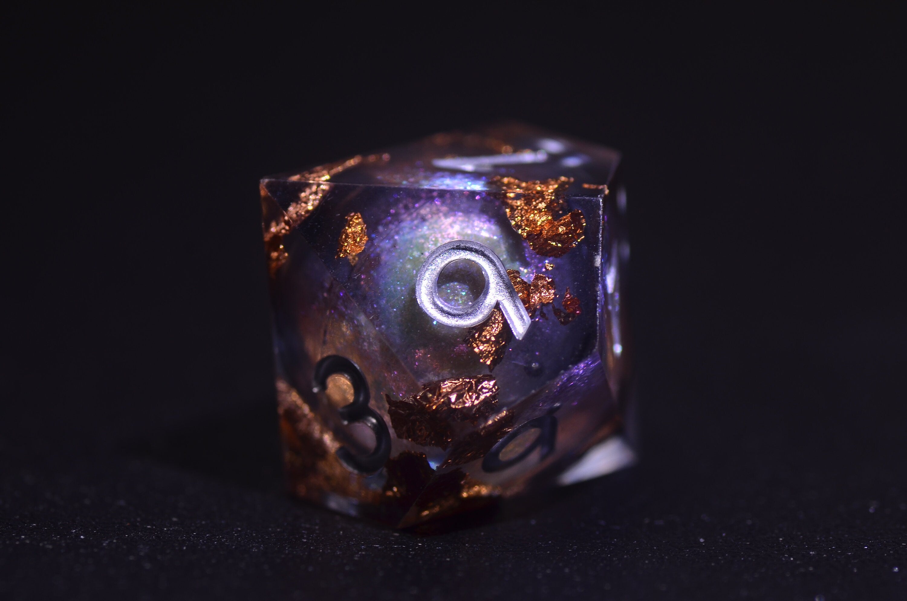 Cosmic Stardust Liquid Dice set - Smokey Purple Liquid Dice ,Shadow Wizard Magic Dice,DND Sharp Edge dice, Polyhedral RPG Dice