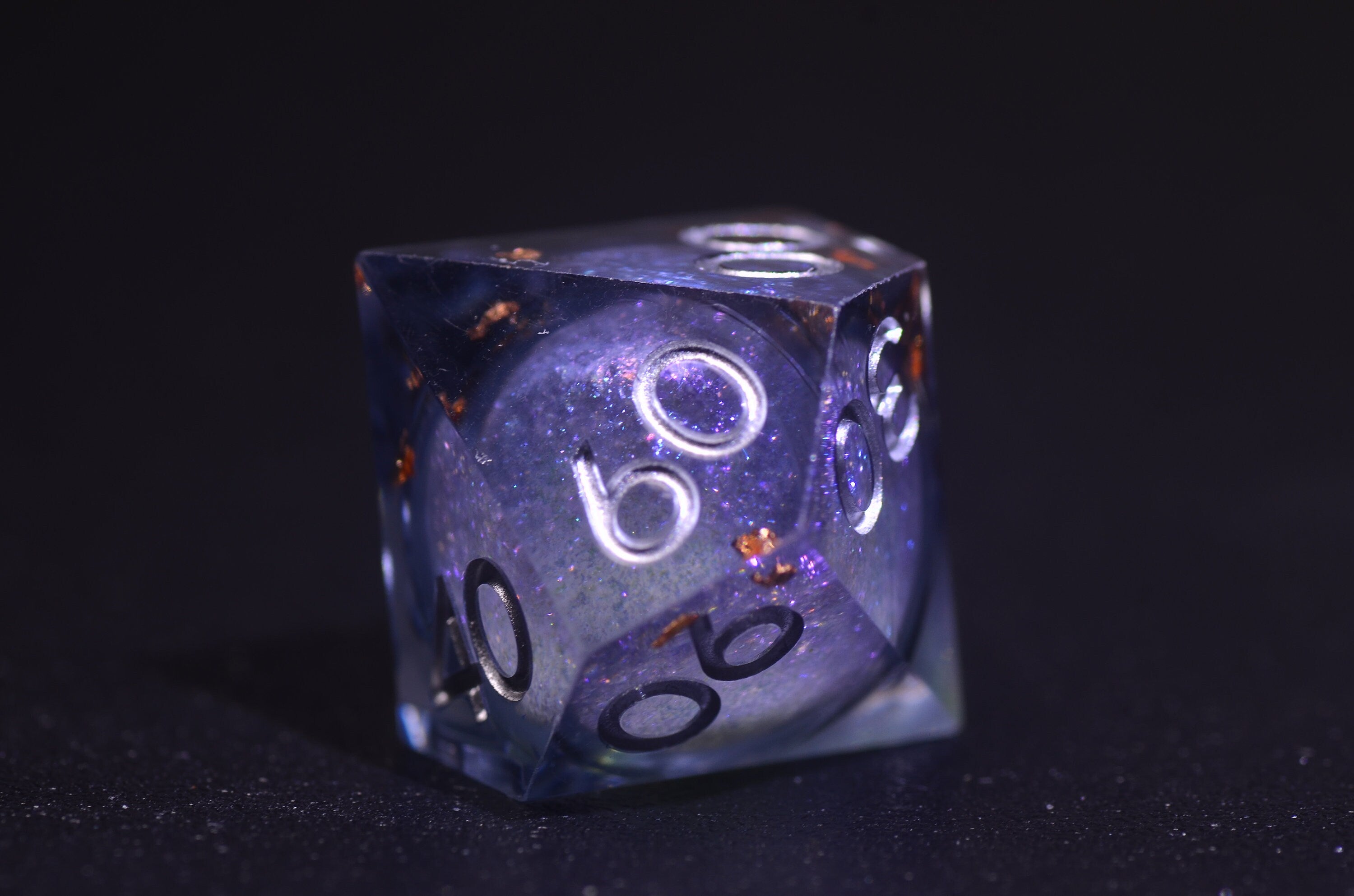 Cosmic Stardust Liquid Dice set - Smokey Purple Liquid Dice ,Shadow Wizard Magic Dice,DND Sharp Edge dice, Polyhedral RPG Dice