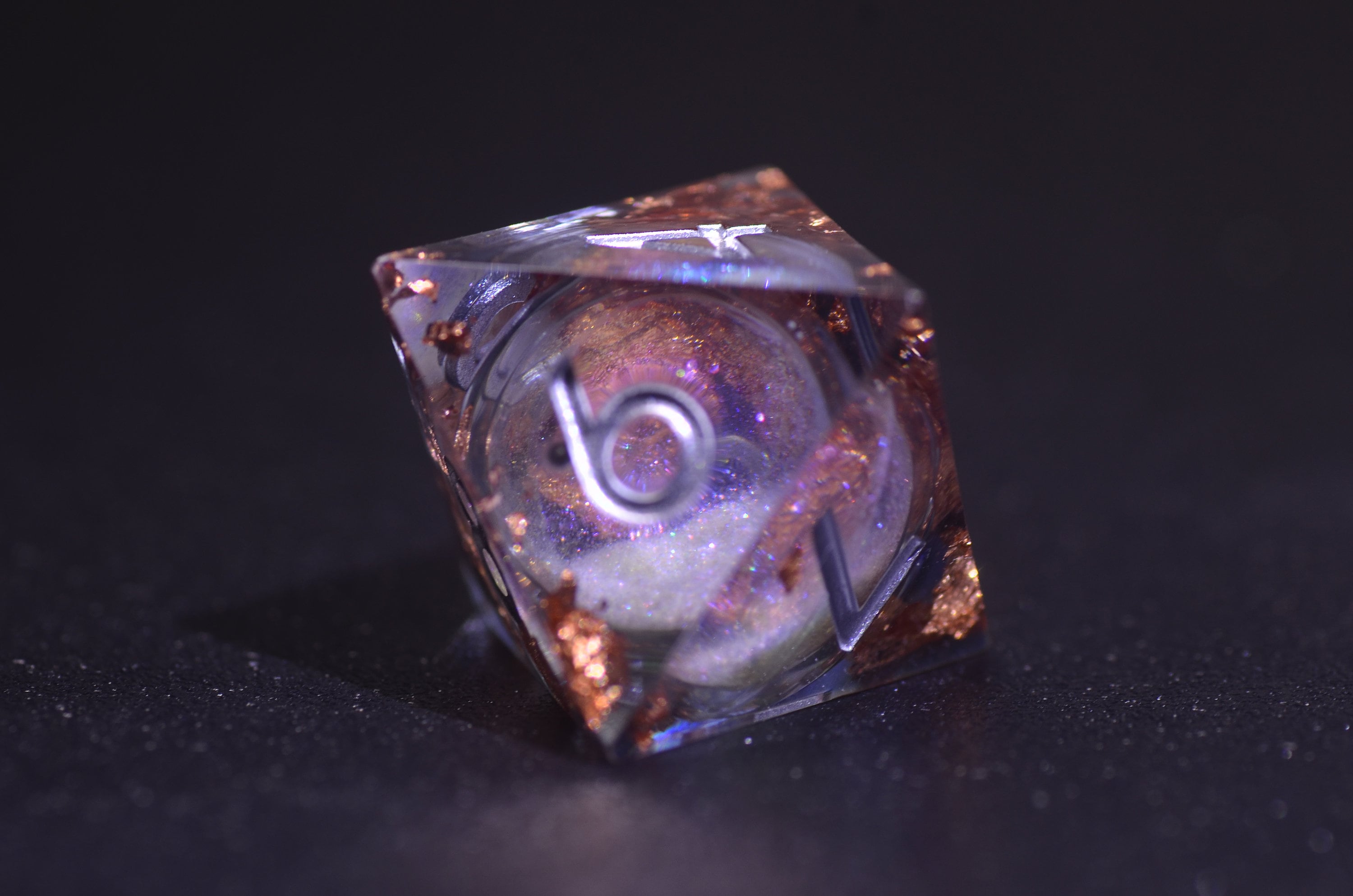 Cosmic Stardust Liquid Dice set - Smokey Purple Liquid Dice ,Shadow Wizard Magic Dice,DND Sharp Edge dice, Polyhedral RPG Dice