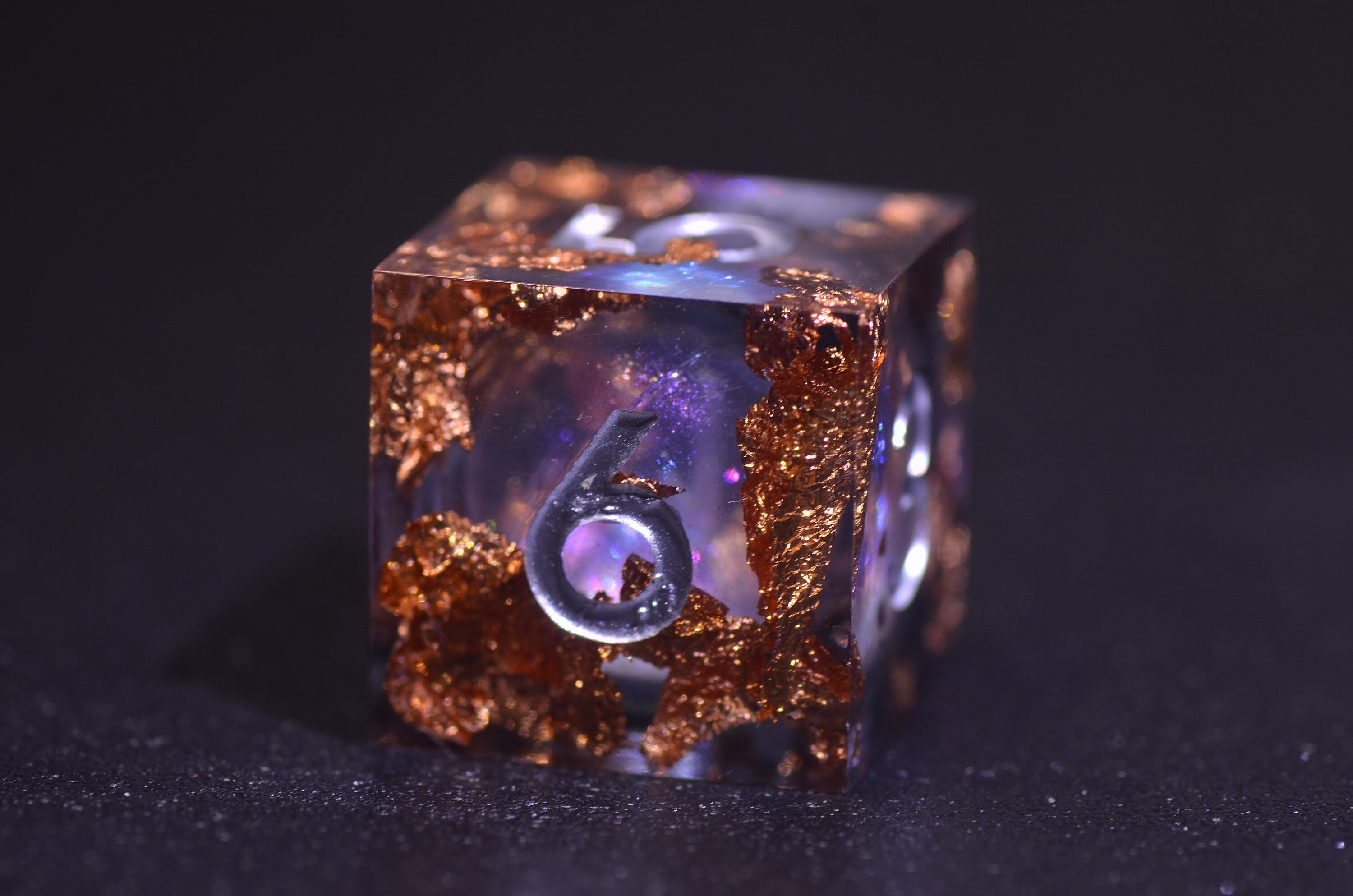 Cosmic Stardust Liquid Dice set - Smokey Purple Liquid Dice ,Shadow Wizard Magic Dice,DND Sharp Edge dice, Polyhedral RPG Dice