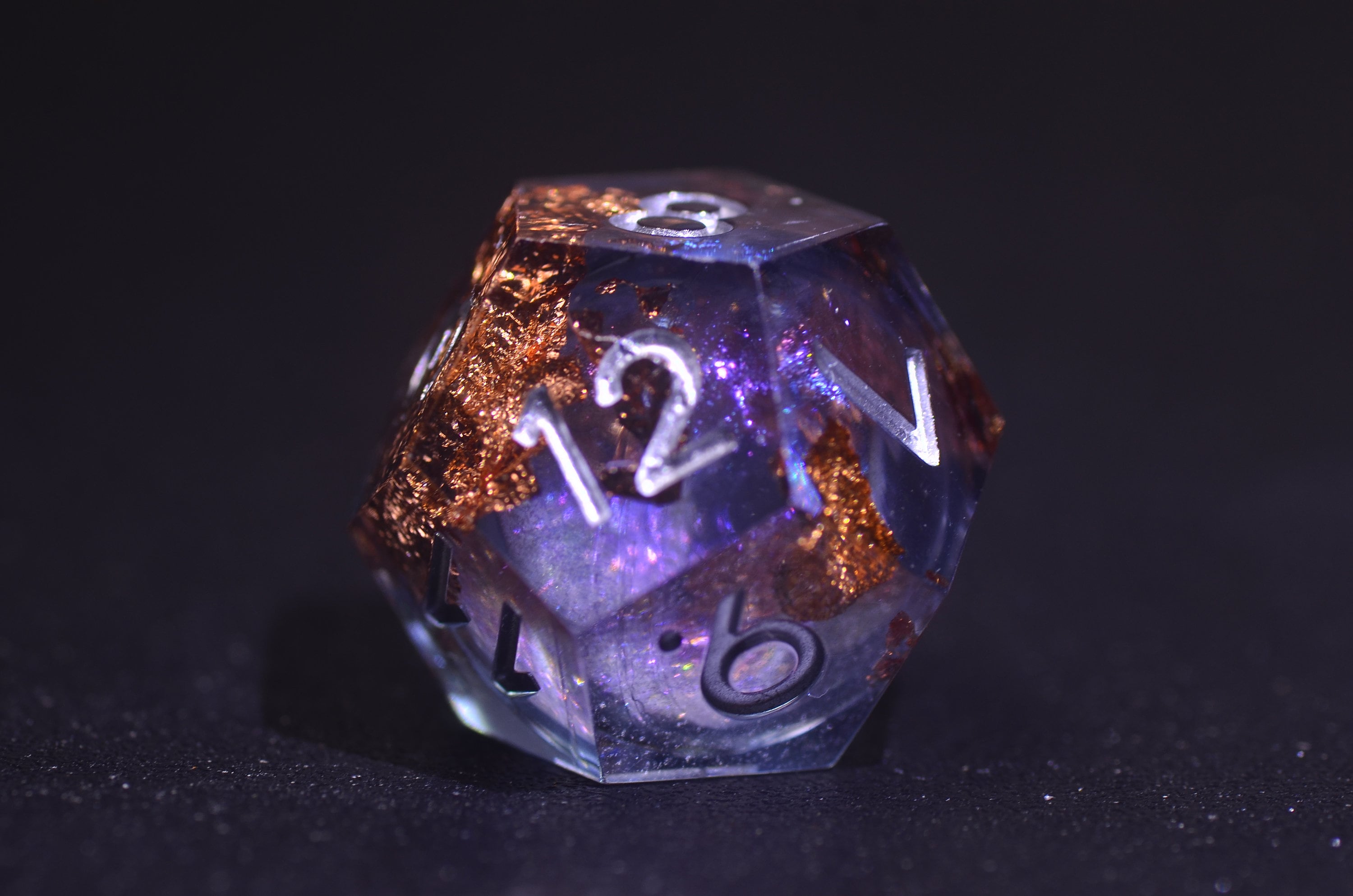 Cosmic Stardust Liquid Dice set - Smokey Purple Liquid Dice ,Shadow Wizard Magic Dice,DND Sharp Edge dice, Polyhedral RPG Dice