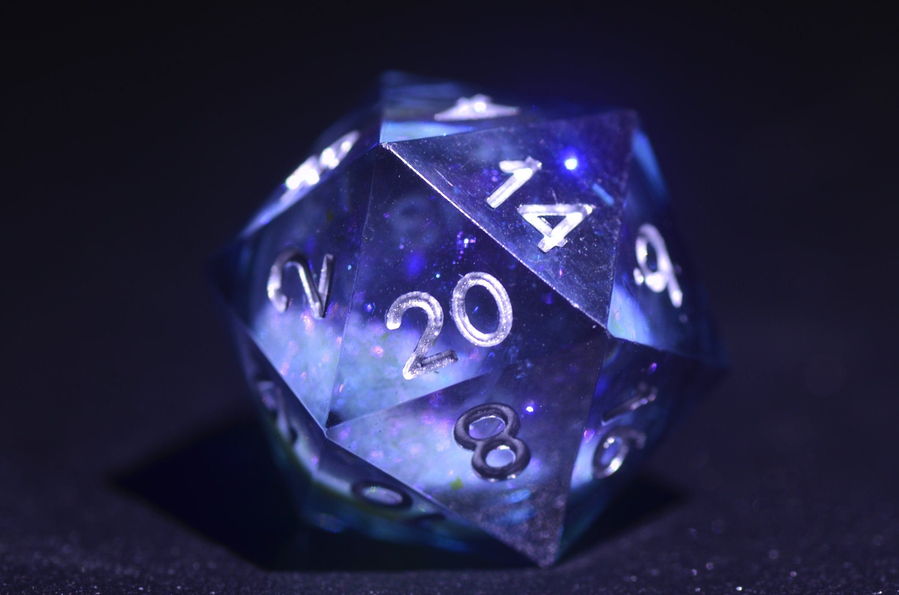 Dark Blue Liquid Core DND Dice | Quicksand liquid core dice | D&D dragon dice| Dungeons and Dragons dice | dragon Sharp Edge dice