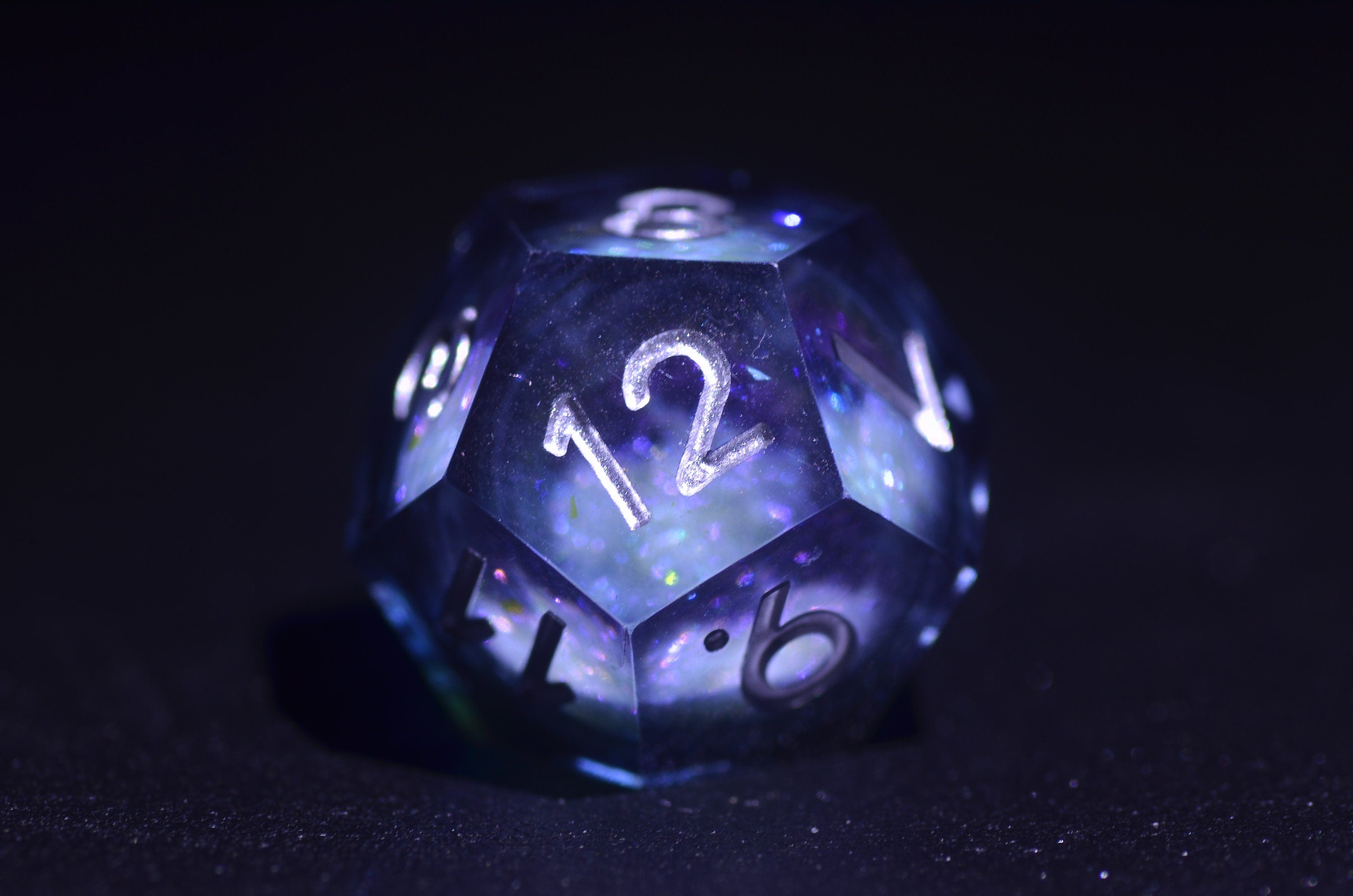 Dark Blue Liquid Core DND Dice | Quicksand liquid core dice | D&D dragon dice| Dungeons and Dragons dice | dragon Sharp Edge dice