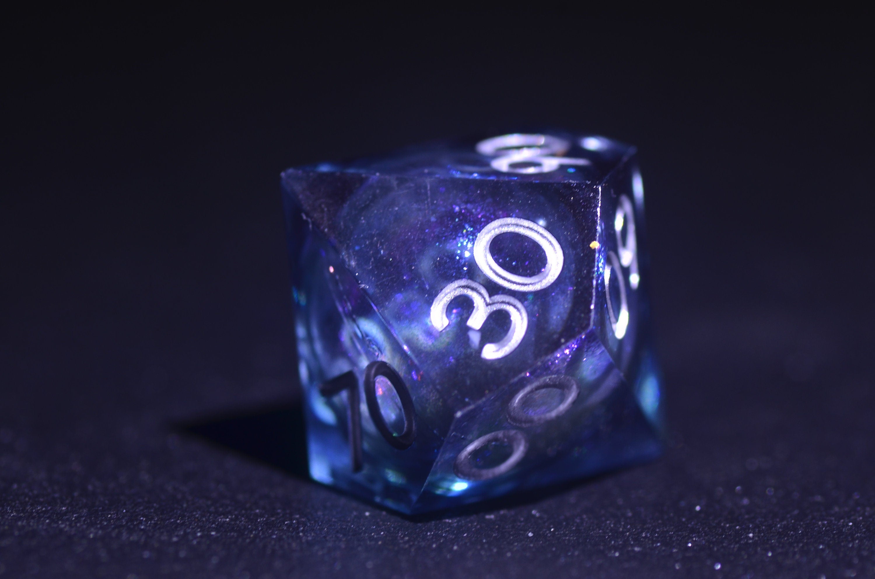 Dark Blue Liquid Core DND Dice | Quicksand liquid core dice | D&D dragon dice| Dungeons and Dragons dice | dragon Sharp Edge dice