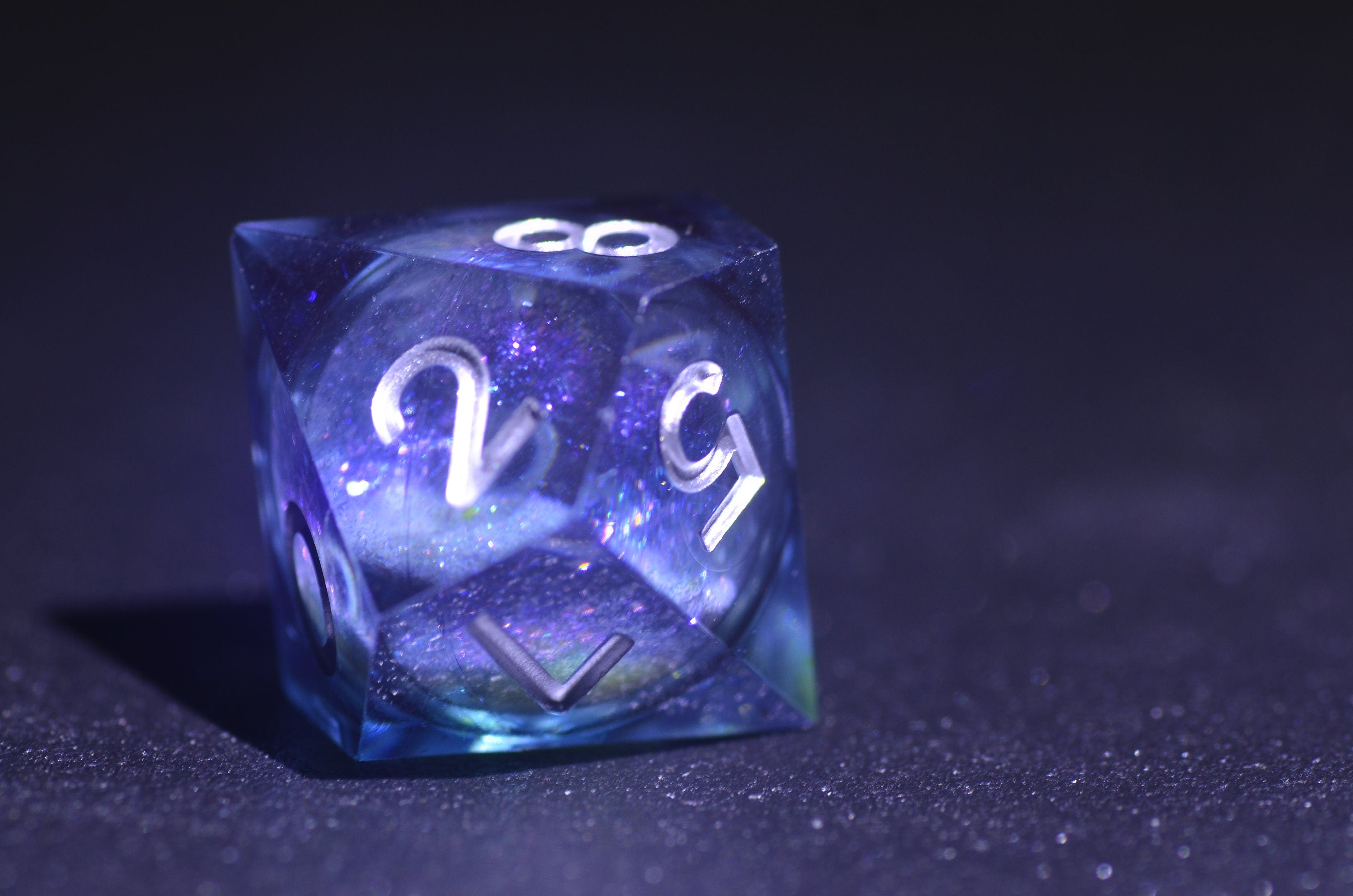 Dark Blue Liquid Core DND Dice | Quicksand liquid core dice | D&D dragon dice| Dungeons and Dragons dice | dragon Sharp Edge dice
