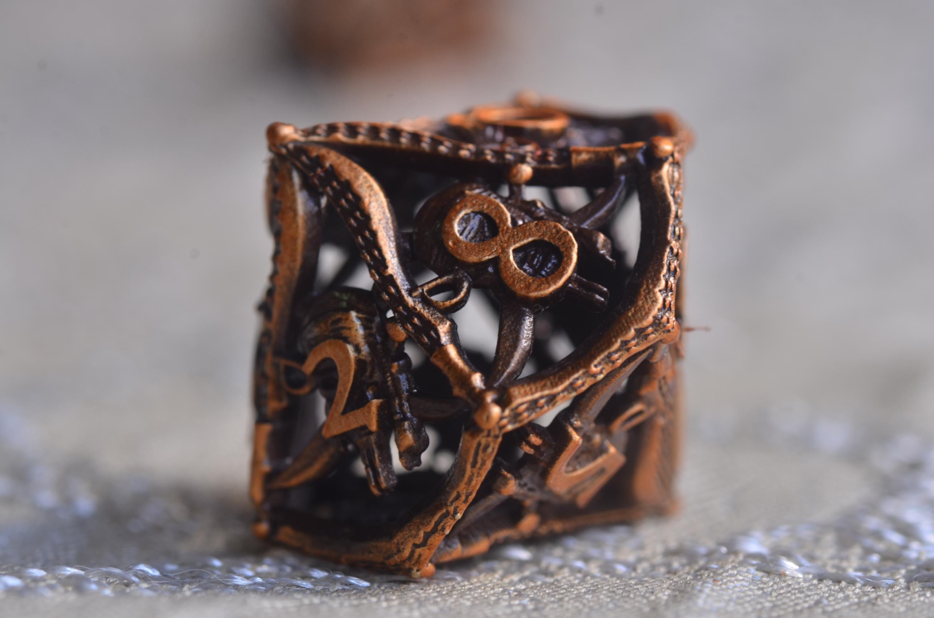 Pirate Skull Hollow Metal Dice set– Skull and Cutlass Design ,Pirate RPG Dice,Unique Dice Gifts