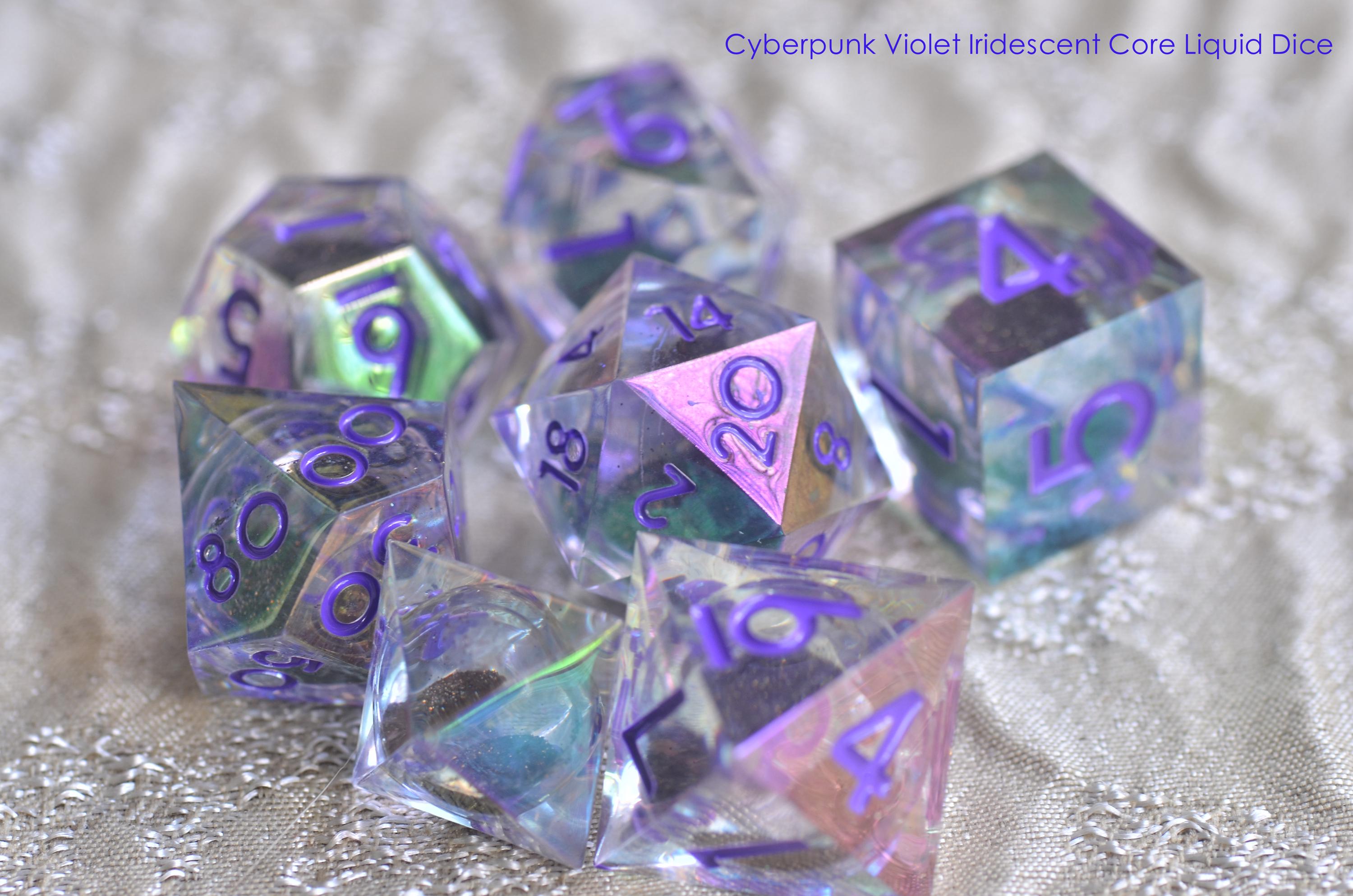 Cosmic starlight DND dice , Galaxy Space Sharp Edge dice set,Blue liquid core dice,D&D polyhedral Resin dice,Handmade dice GIFT