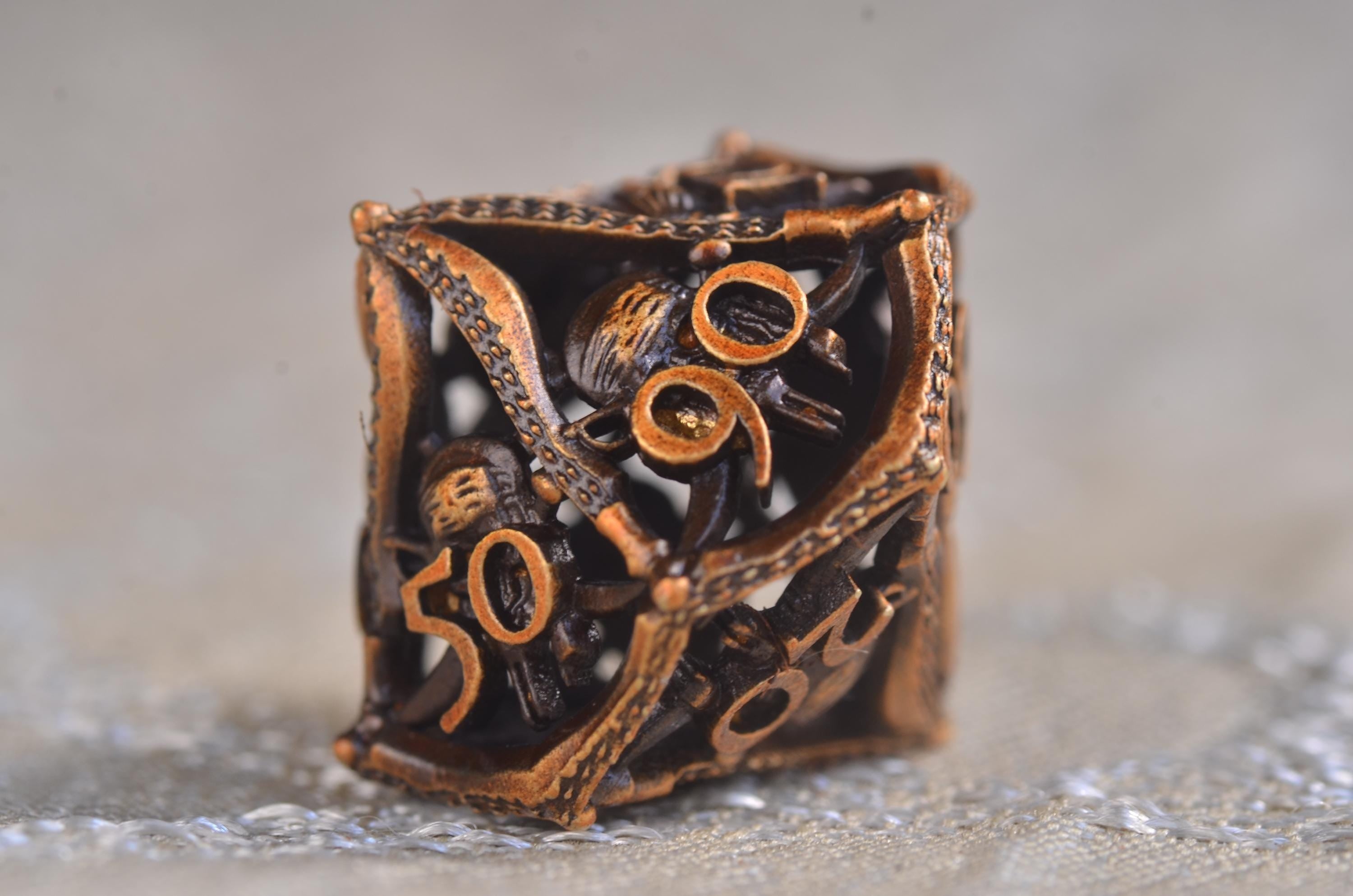 Pirate Skull Hollow Metal Dice set– Skull and Cutlass Design ,Pirate RPG Dice,Unique Dice Gifts