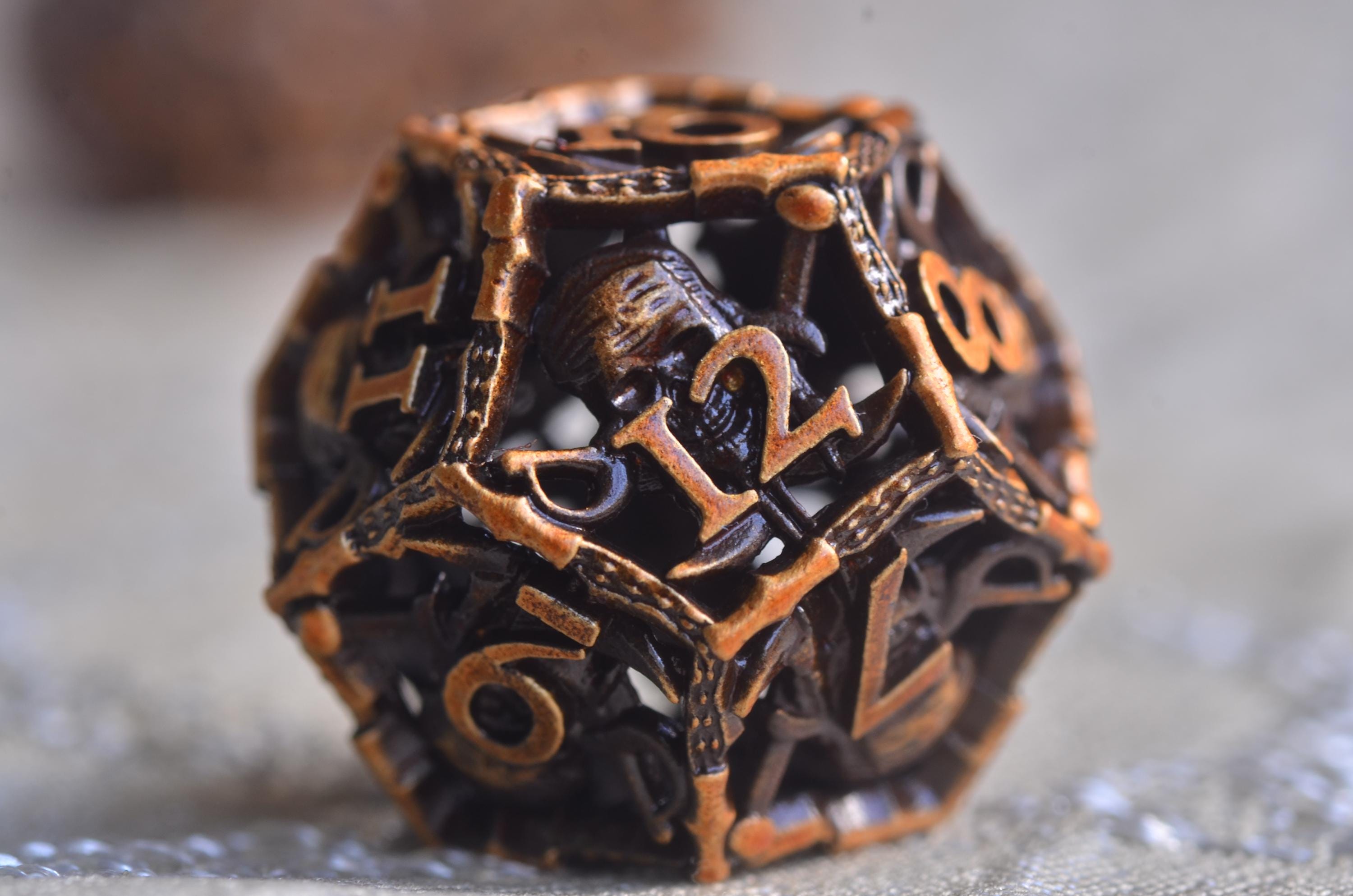 Pirate Skull Hollow Metal Dice set– Skull and Cutlass Design ,Pirate RPG Dice,Unique Dice Gifts