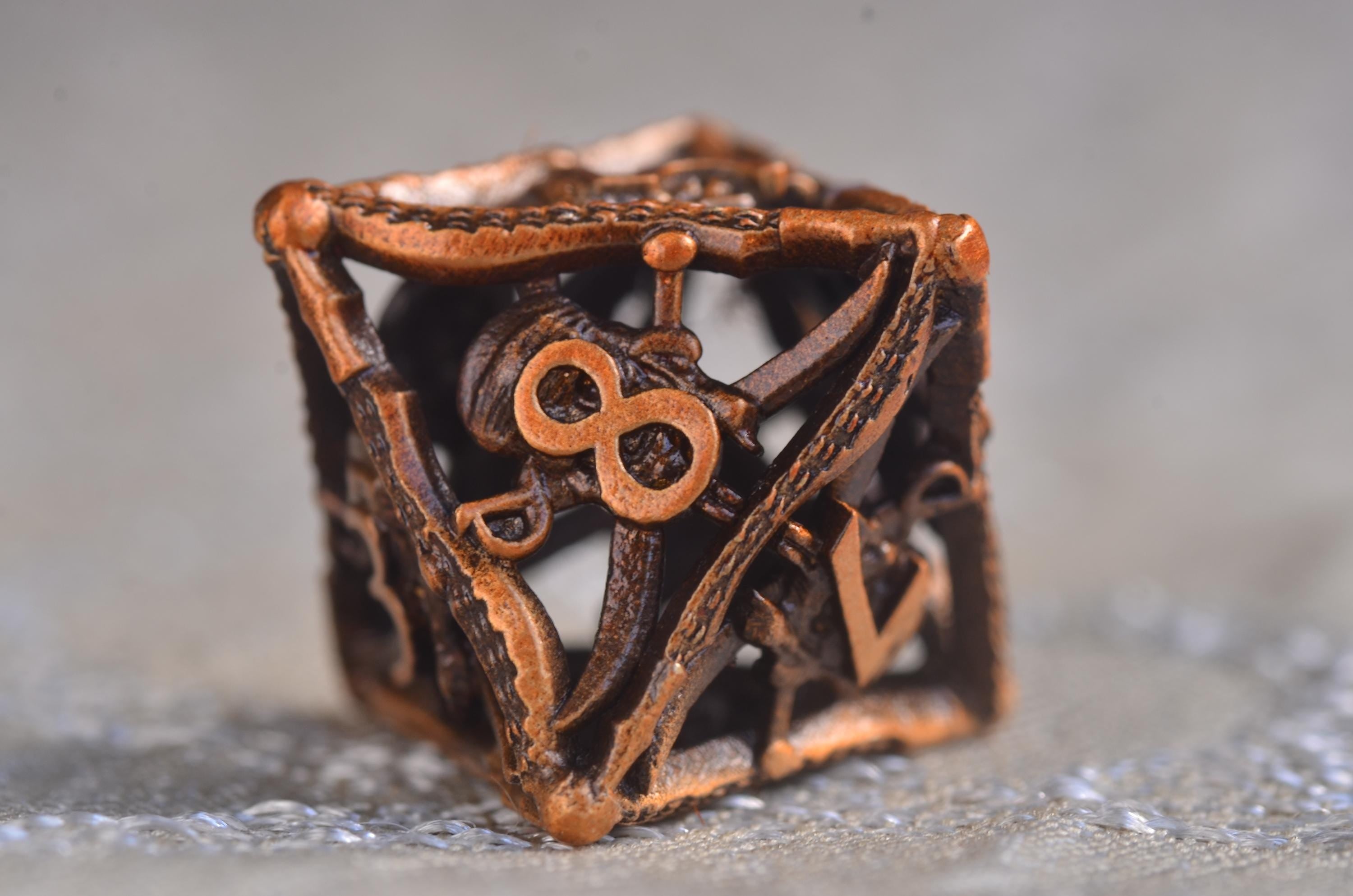 Pirate Skull Hollow Metal Dice set– Skull and Cutlass Design ,Pirate RPG Dice,Unique Dice Gifts