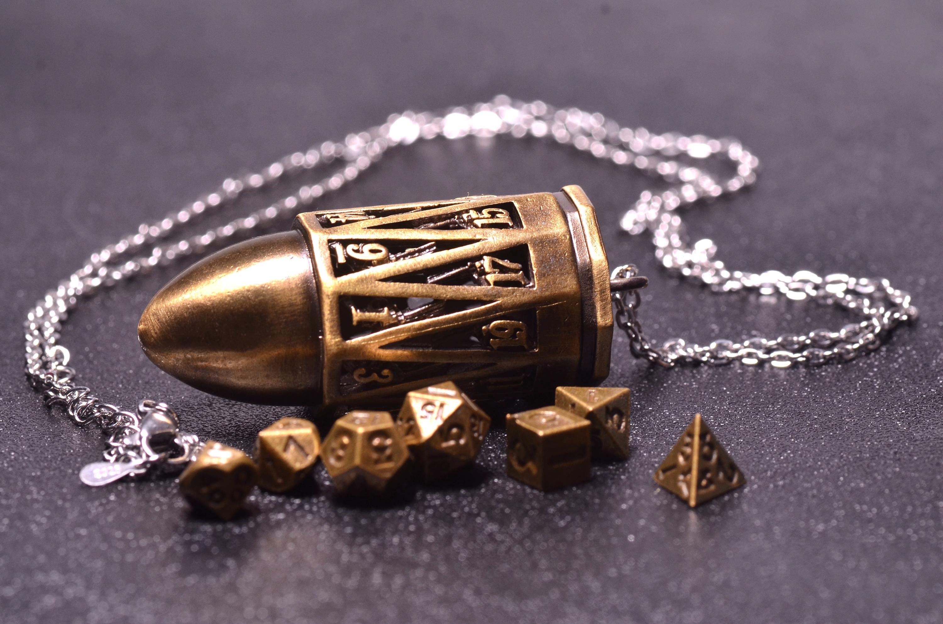 D20 in D20 dice cage Necklace,dnd dice jail, Dragon Dice cage Necklace,dnd dice holder,D20 Dragon Engraved Necklace,d20 pendant DND Gift