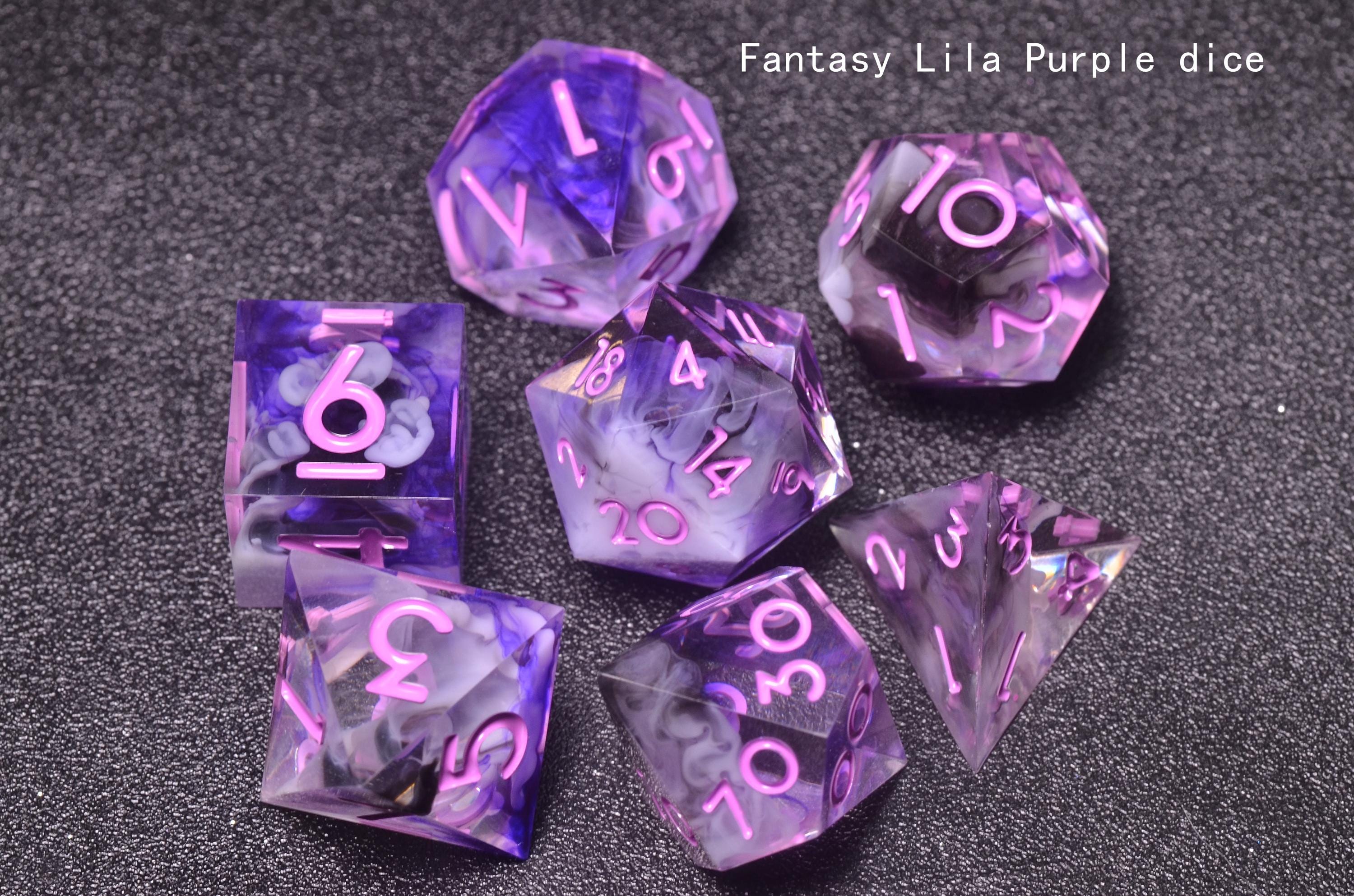 DND Purple Arcane dice,Purple wizard dice ,Holograph polyhedral Resin dice set,Purple Galaxy Dice,Dungeons and Dragons sharp edge dice set