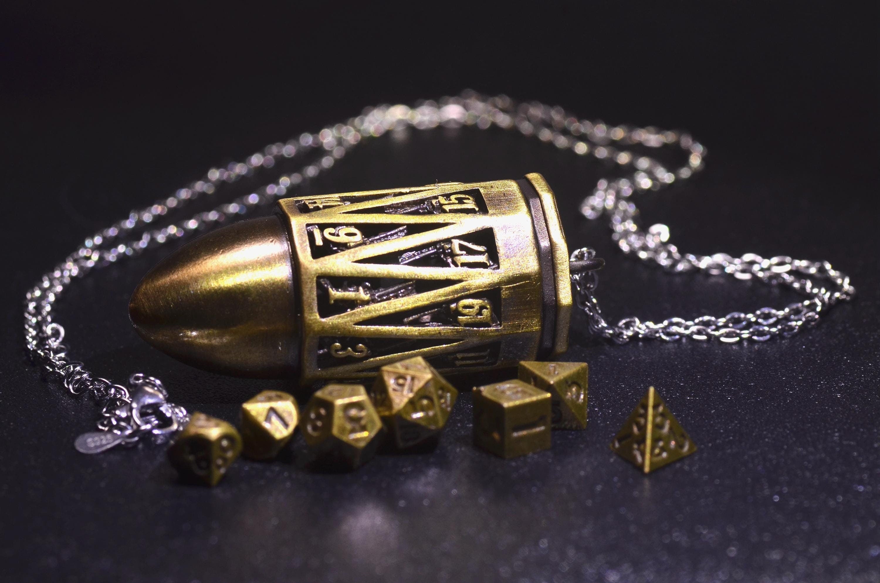 Copper Bullet D20 Pendant
