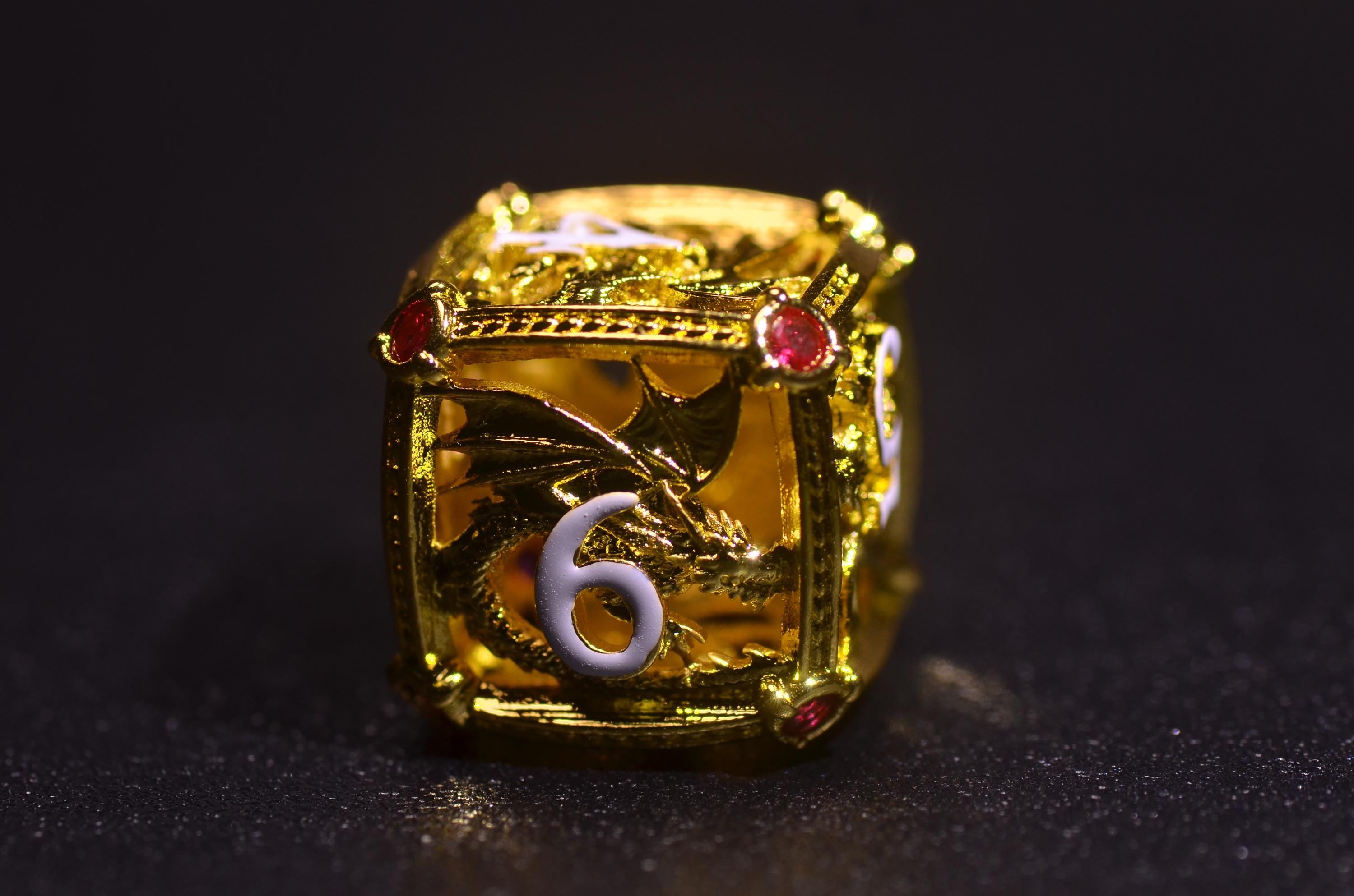 Ruby Hollow Gold Dragon Dice set,Dwarf Dragon Dice,Dungeons and Dragons polyhedral dice set,DICE GIFT