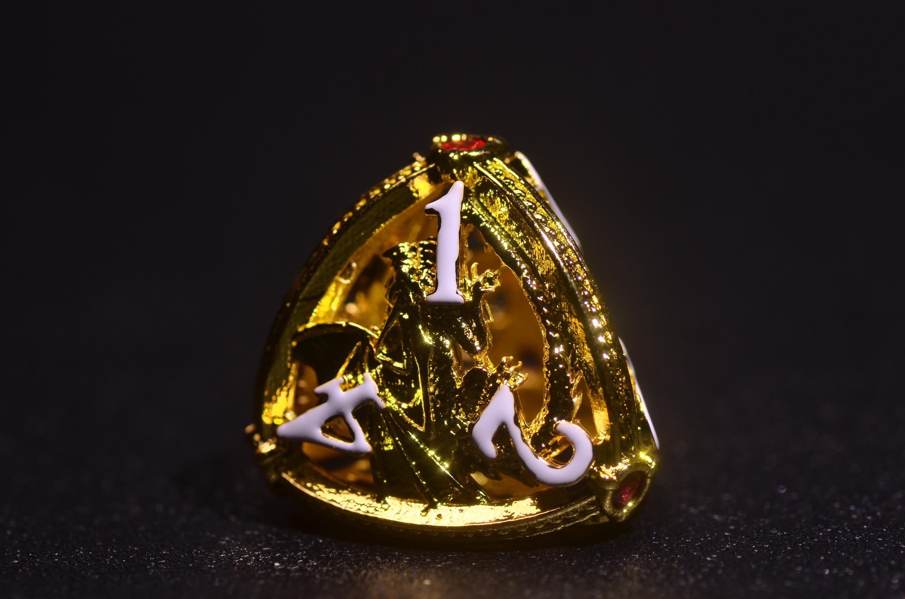 Ruby Hollow Gold Dragon Dice set,Dwarf Dragon Dice,Dungeons and Dragons polyhedral dice set,DICE GIFT