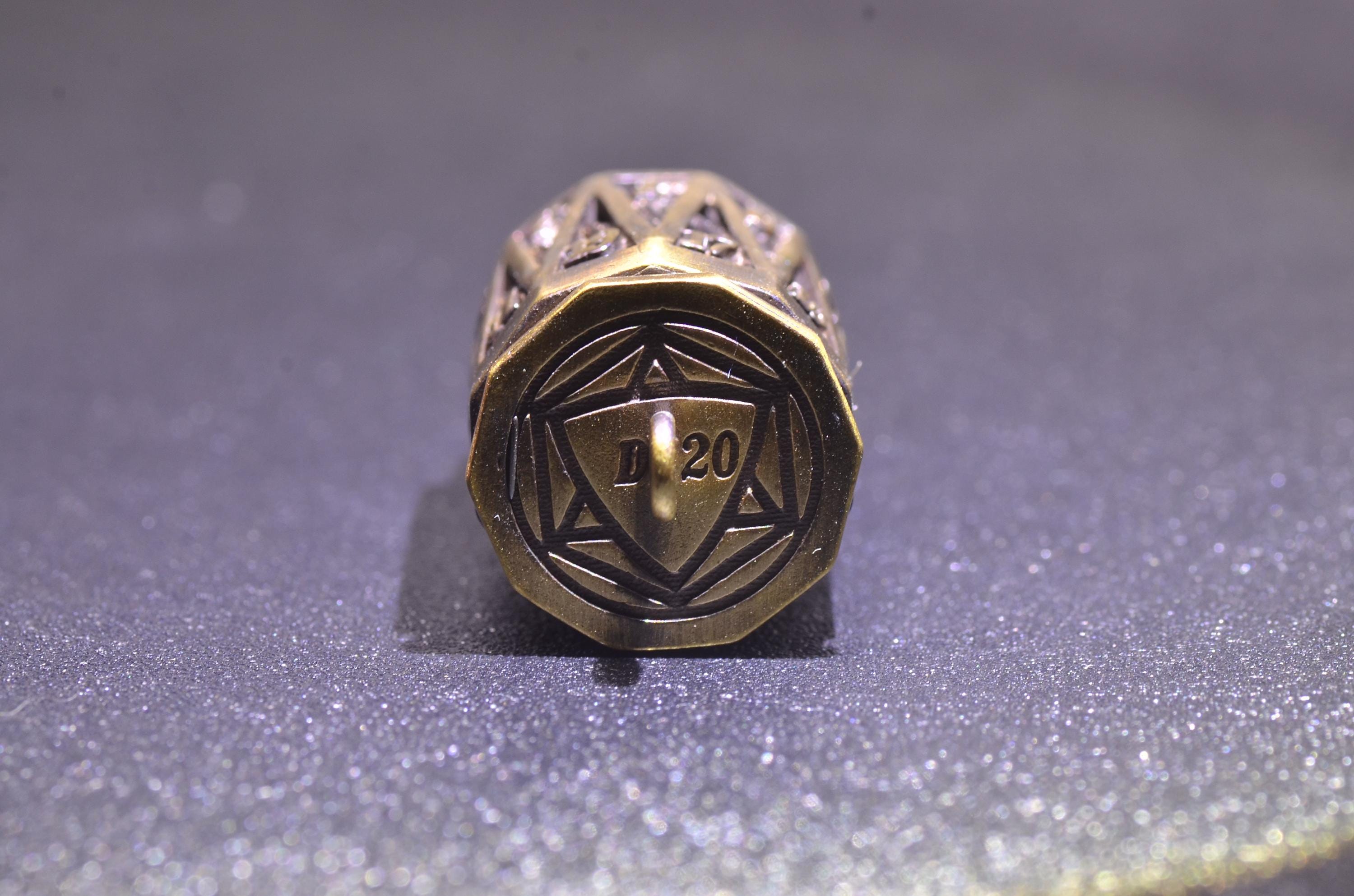 Bullet D20 dice Pendant & keychain– Hollow Mini Dice Holder Necklace with 925 Silver Chain,DND D20 Necklace,D20 DICE keychain, DND Gift