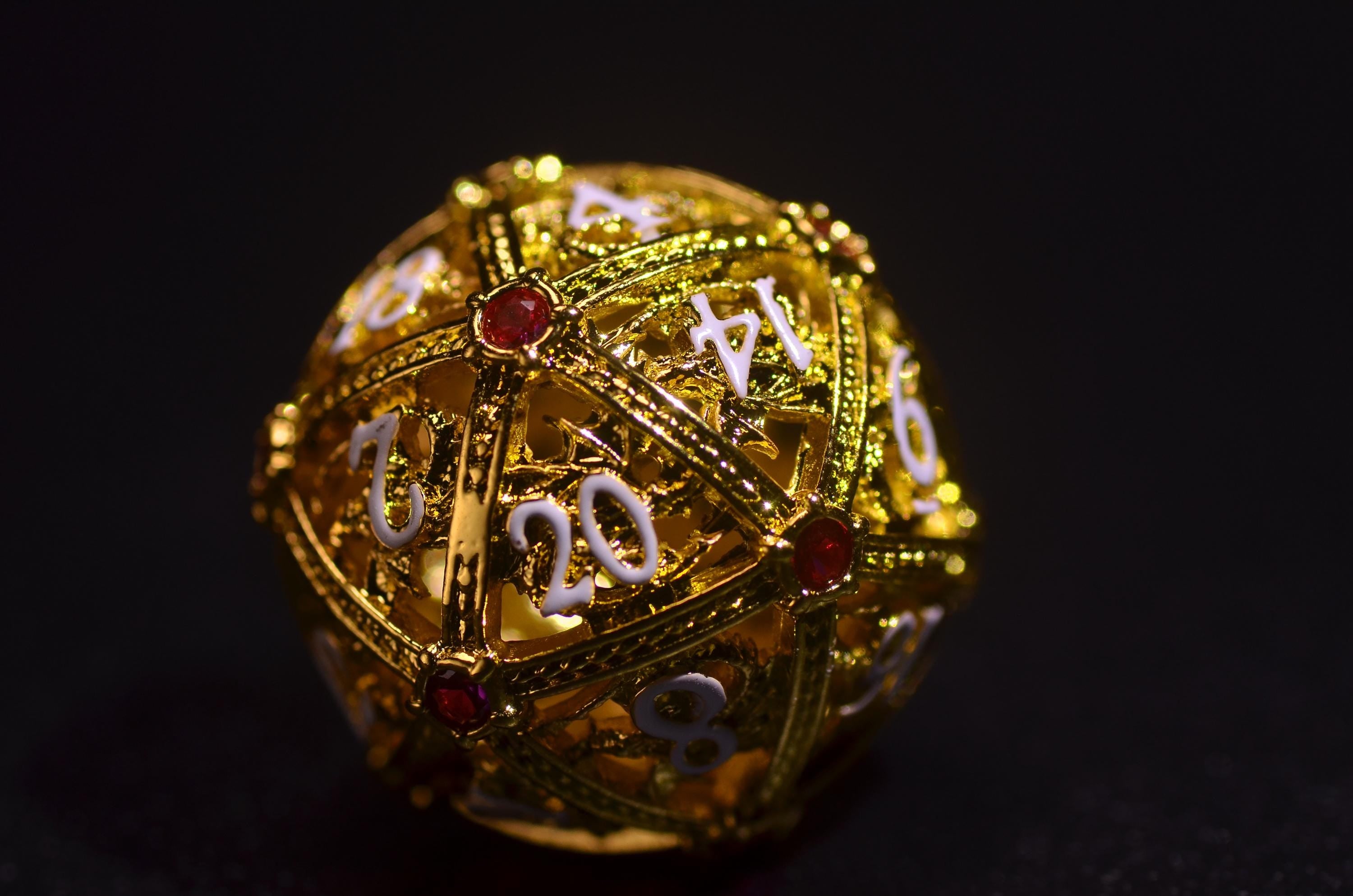 Ruby Hollow Gold Dragon Dice set,Dwarf Dragon Dice,Dungeons and Dragons polyhedral dice set,DICE GIFT