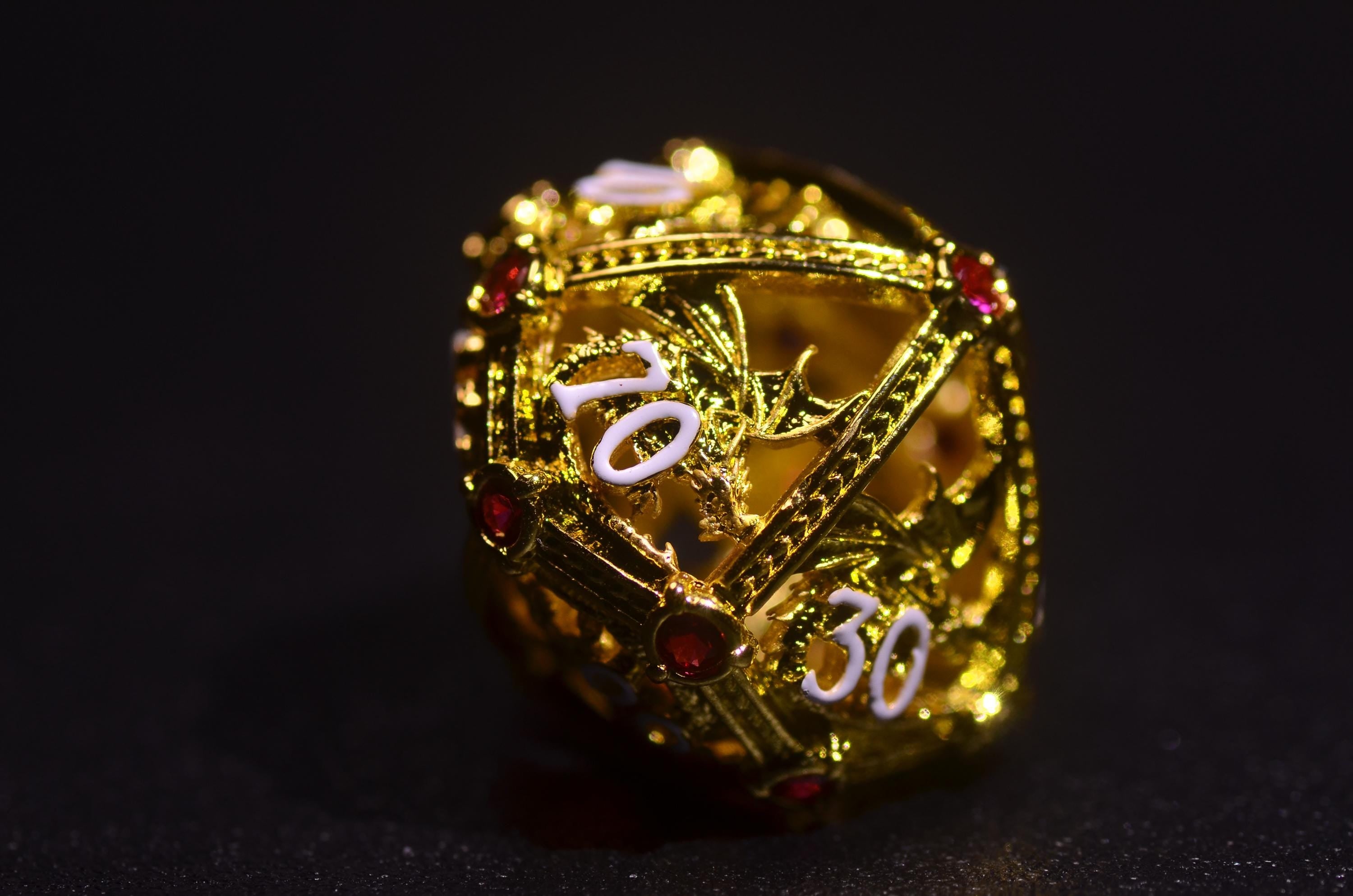 Ruby Hollow Gold Dragon Dice set,Dwarf Dragon Dice,Dungeons and Dragons polyhedral dice set,DICE GIFT