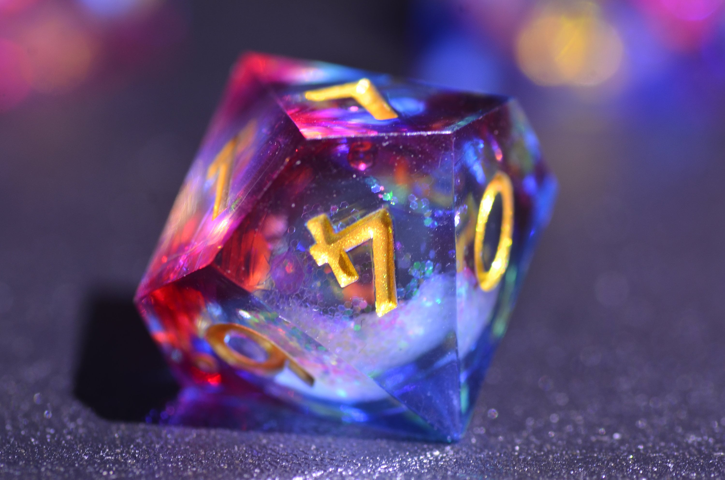Blood Red Cyber Liquid Core Dice set ,DND Liquid Core dice，D&D Sharp Edge resin dice,Dungeons and Dragons Polyhedral RPG Dice